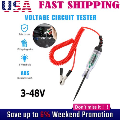 #ad Circuit Tester Probe Light Voltage Pen Detector 3 48V Electric Car Fuse Test A $7.89
