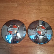 Pair 1965-1973 Jeep Kaiser Hubcap Dog Dish Poverty Cap Wheel Cover Hubcap Center