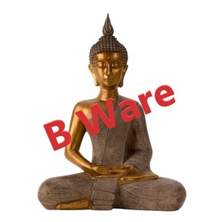 2. Wahl Buddha Figur 42 cm Deko Gold Skulptur Feng Shui Religion Garten B Ware