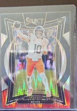 2024 Panini Select - Concourse Bo Nix #30 Black & Red Shock Prizm (RC)