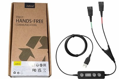 Jabra Link 265 USB QD Y-Training Cable Splitter Headset Adapter Supervisor New