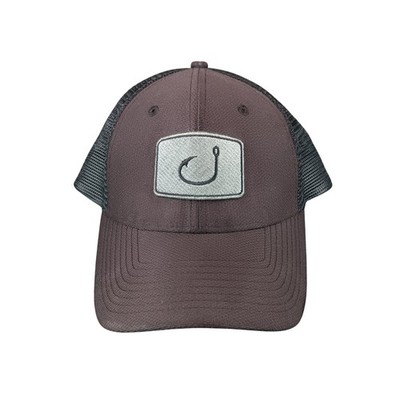 AVID Gear Men's Black Mesh Trucker Hat Fishing Hook Patch Baseball Cap
