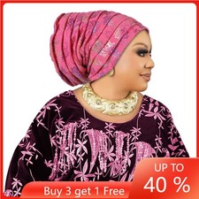 Auto Gele Nigerian African Women Hijab Turban Headtie Hat Wrap Headwear Aso Oke