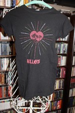 The Killers Women's black slim fit Tee Y2K Heartburst Sz M    (bin328)