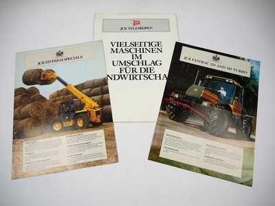 JCB 525 Loadall Fastrac Telehandler 3x Brochure Brochure 1990s