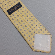 Vintage Brooks Brothers Makers 100 Silk Tie Necktie Yellow Geometric Circles