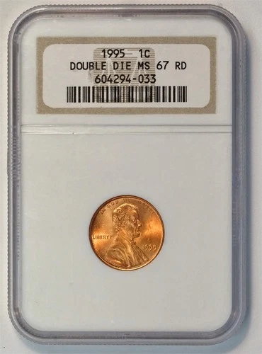 1995 Lincoln Cent Double Die MS 67 Red NGC 1C