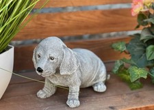 Statua in pietra antigelo bassotto cucciolo statua da giardino in pietra fusa...