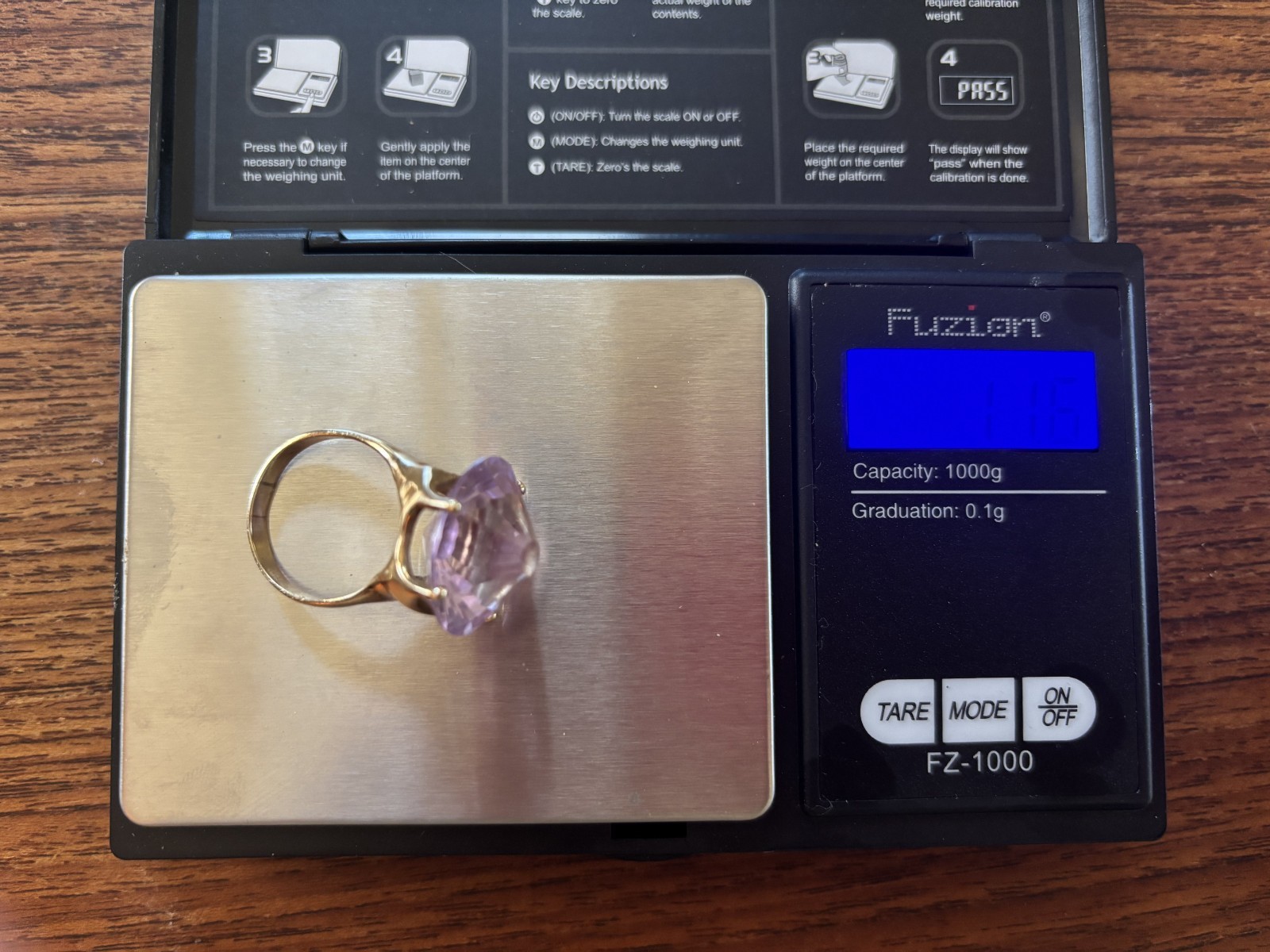 Fantasy-cut Amethyst 14K Solid Gold Cocktail Ring… - image 13