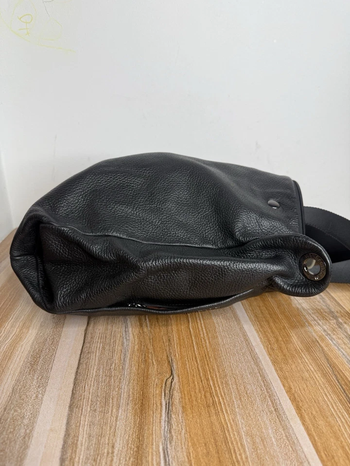 Mandarina Duck Mujer Bolso de Mano Bolso de Hombro Cuero Negro Guijarro Bolso de Mano Foto 3 de 4