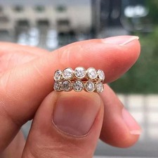 2Ct Round Cut Lab Created Diamond Huggie  Hoop Earrings 14K Yellow Gold Plated