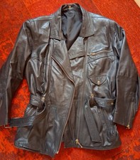 sportliche Damenlederjacke ,Bikerstyle,  Echtleder, Schwarz, Gr XL