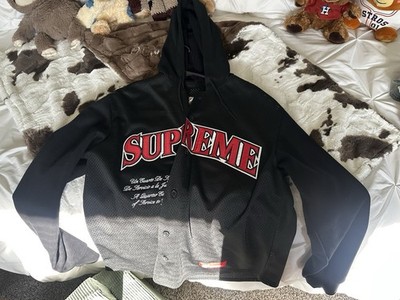 Supreme Black Hooded Mesh Jacket M