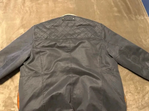 Johnston & Murphy Men's Vintage-Washed Utility Jacket w/ Sherpa Collar; Size M image 3
