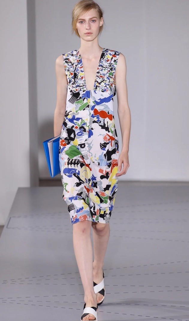 Jil Sander - Spring 2014 Multi Abstract Cotton Dr… - image 2