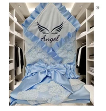 Blue Lace Baby Swaddle Blanket Boys & Girls Newborn Receiving Wrap Nursery