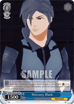 Mercury Black - RWBY/WX03-080 - R Near Mint Weiss Schwarz RWBY