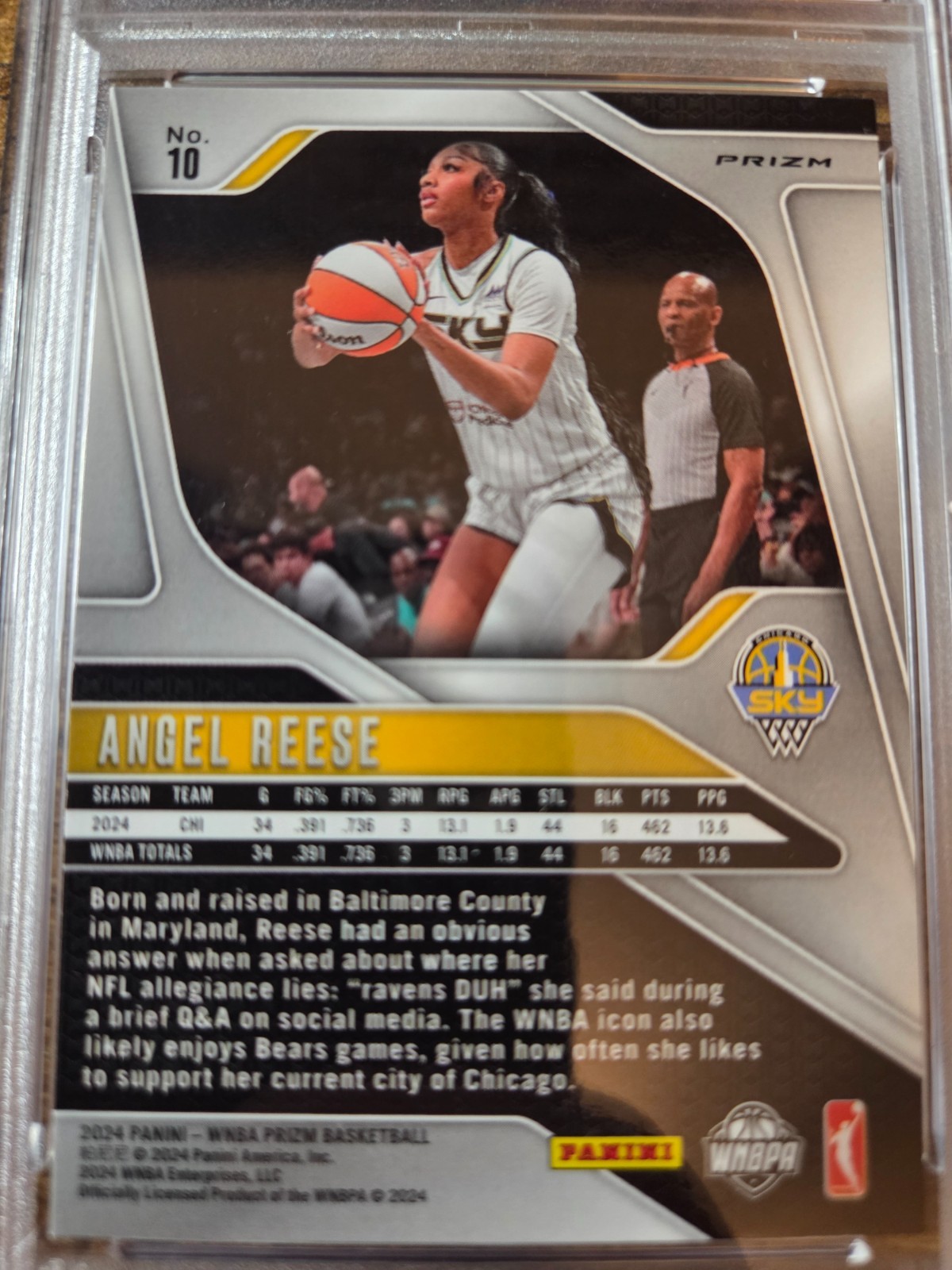 2024 Panini WNBA Prizm Angel Reese Ice Prizm Rookie RC PSA 10 Gem Mint #10 Sky view 4