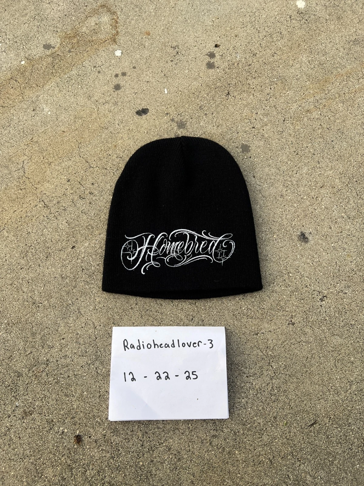 Homebred Cryptic Tattoo Comfort Streetwear Winter Logo Beanie Skull Cap Black