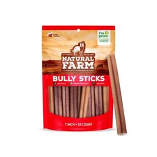 Natural Farm Odor Free Bully Sticks 7 Inch, 10 Pack , 100 Beef Pizzle Chews...