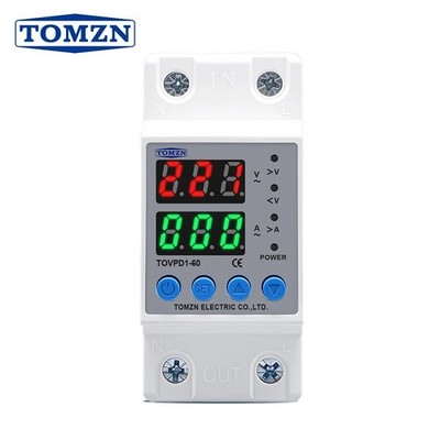 TOMZN 40A 60A Hutschiene verstellbar über Unterspannungsschutzrelais TOVPD1-63