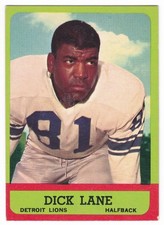 1963 Topps Football Dick Night Train Lane #32 VG-EX to EX+ Detroit Lions HOF