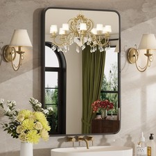 24x36 Inch Bathroom Mirrors for Over Sink, Matte Black Rectangle Mirror for