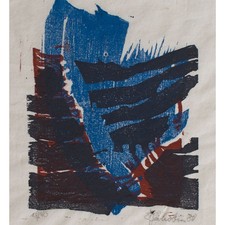 Erhardt Jakobus Klonk Abstract Stained Glass Signed Color Woodblock Print 1980 18/40