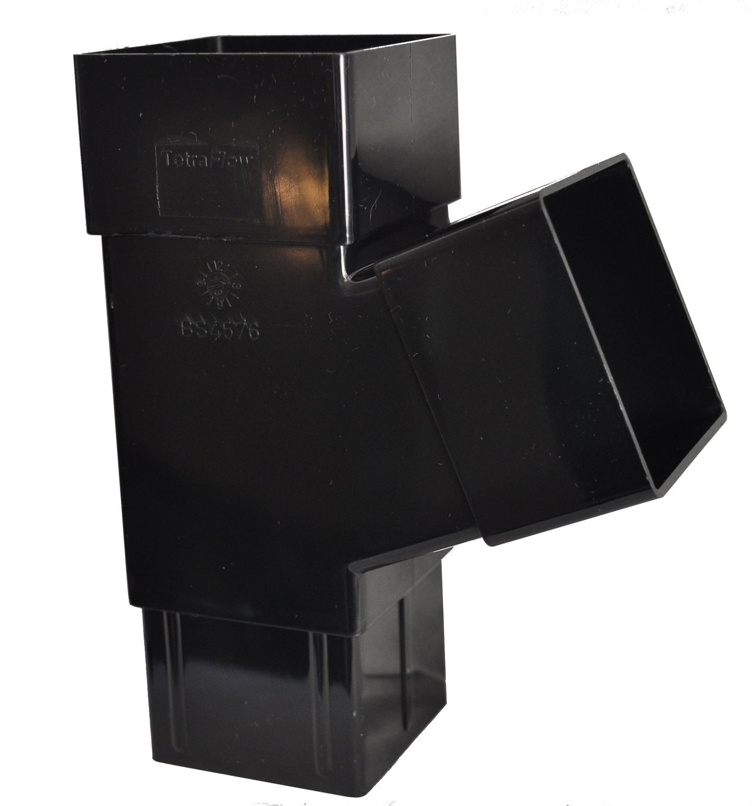 Square Downpipe Branch - Black - Image 2