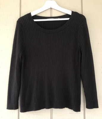 Soft Surroundings Ribbed Sweater Size LP Viscose Nylon Basic Capsule Wardrobe L