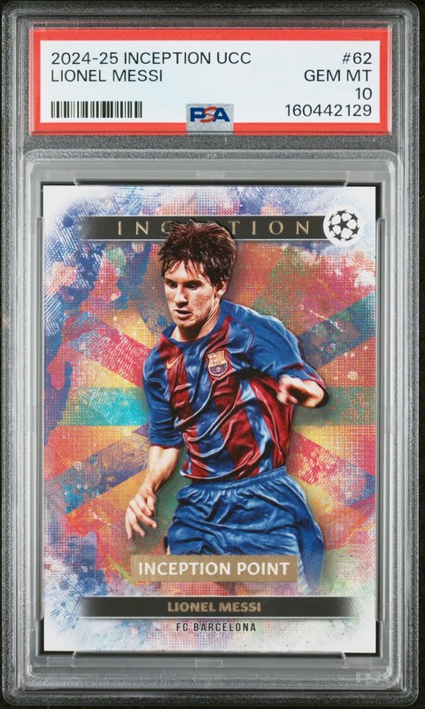 2024-2025 TOPPS INCEPTION UEFA CLUB COMPETITIONS #62 LIONEL MESSI PSA 10