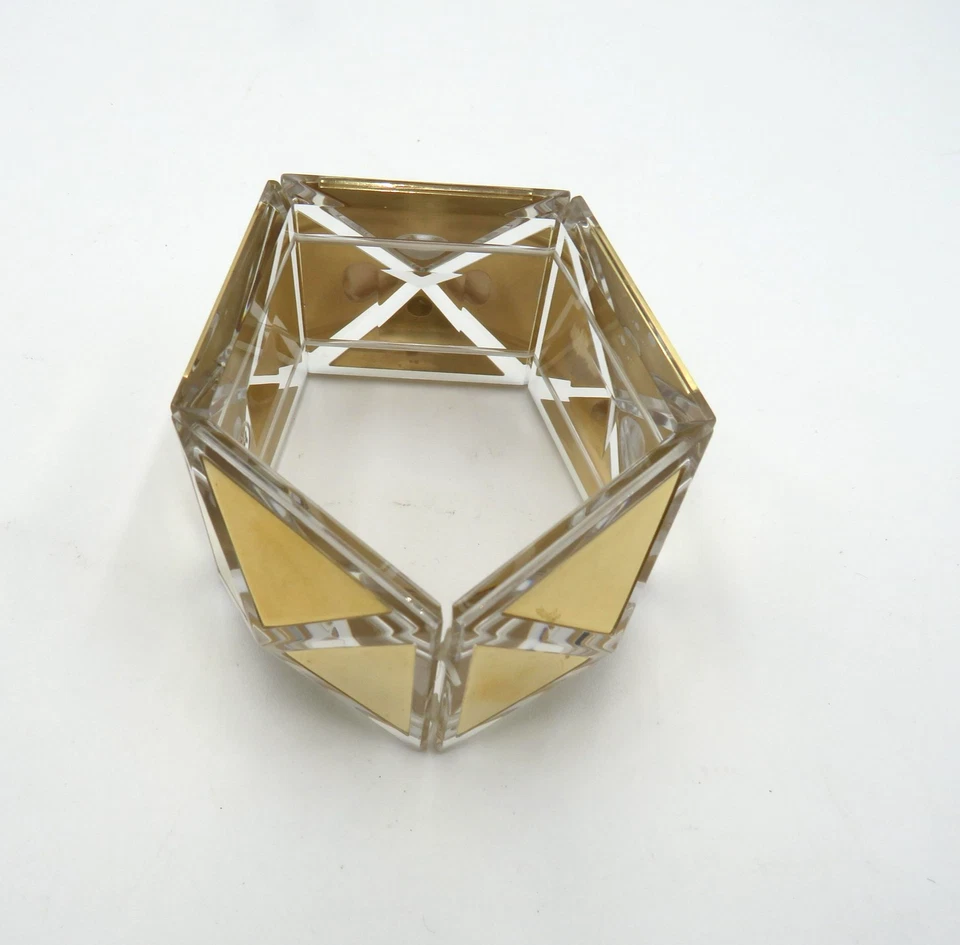 Brazalete Brazalete Geométrico Lucita Tono Dorado Tory Burch Mujer Ancho Logotipo Distintivo Foto 3 de 4