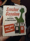 Vintage Rare Sinclair Gasoline Porcelain Sign Pump Plate Gas Oil Petroliana