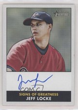 2007 Bowman Heritage Signs of Greatness Jeff Locke #SG-JL Auto 0q3