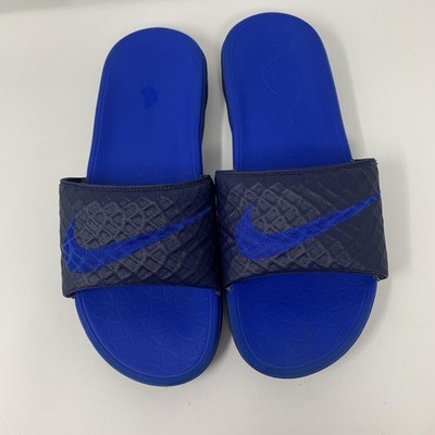 Nike Benassi Solarsoft Shoes Mens Size 8 Blue Slide Sandals Comfort 705474-440