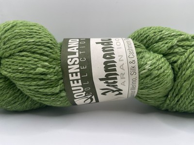 Queensland Kathmandu Aran 100 Merino Silk Cashmere Tweed Yarn #54 Lichen 208yds