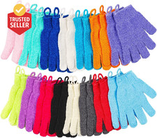 30 Pcs Exfoliating Gloves for Shower, 15 Colors Body Exfoliator Glove with Hangi
