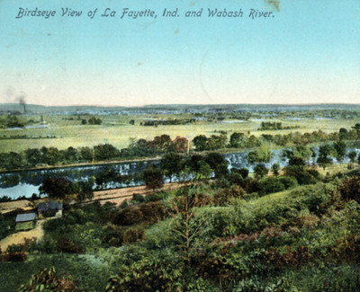 1912 Lafayette IN Indiana Wabash River Postcard