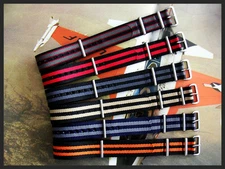 22mm Bond stripe NATO G10 Ballistic nylon watchband RAF strap IW SUISSE 18 20 24