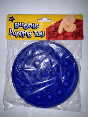 Bubble Silicone Sensory Snap Pop Fidget It Toy Stress Relief Blue Round