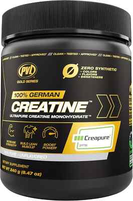 PVL Creapure Creatine - 100% Pure German Creatine monohydrate Powder - 48 Servin