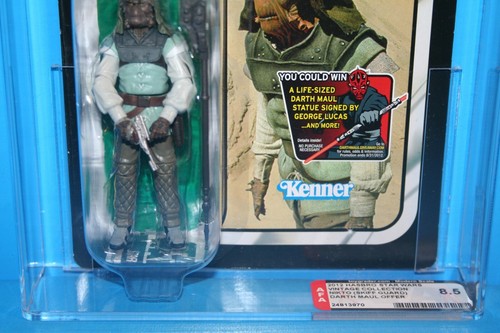 STAR WARS 2011 AFA GRADED MINT ON CARD TVC NIKTO SKIFF GUARD 8.5 FIGURE WEAPON - Picture 6 of 11