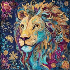 Lion Tile Backsplash Roozbeh Bahramali Animal Art Ceramic Mural OB-ROZ808