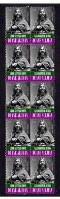 Duane Allman Brothers Guitar Icon Mint Stamp Strip 2