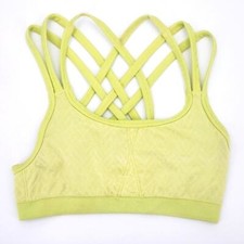 Athleta Sports Bra Size Small Womens Green Yellow Strappy Keyhole Crissback