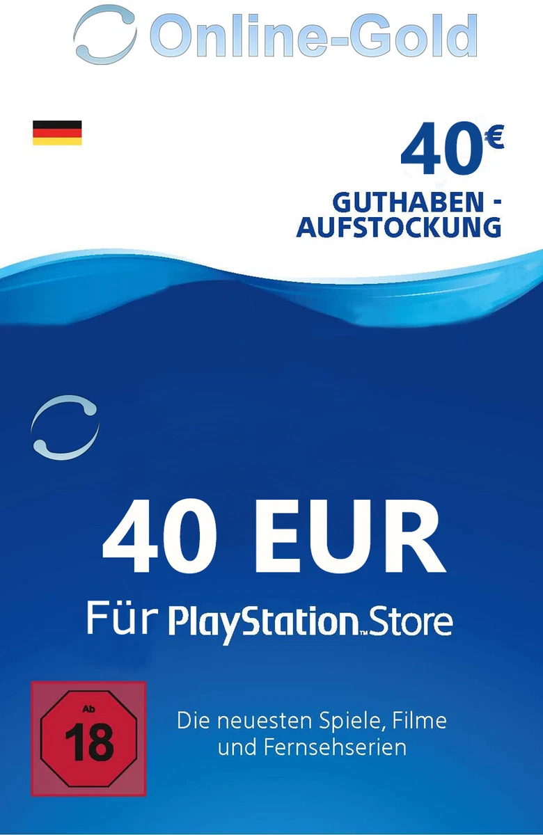 40€ PSN Card Playstation Network Guthaben Key - 40 EUR PS5 PS3 PS4 PS Vita  - DE