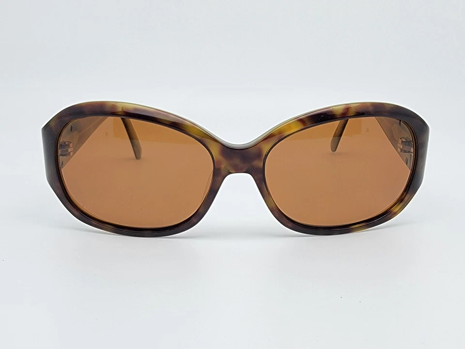 Gafas de sol Vera Wang V258 bronce tortuga sobre cristal verde marco solo 56-17-130 Foto 2 de 4