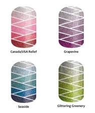 Jamberry Nail Wraps ~ HALF SHEET ~ CANADA RELIEF SEASIDE GRAPEVINE & GREENERY