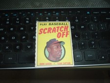 1971 Topps Scratch Off Insert Red Interior Unscratched Hank Aaron Braves