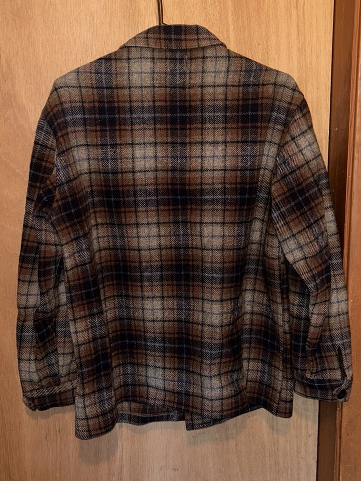 Chaqueta De Colección Pendleton Field Mackinaw Cuiser Marrón A Cuadros Lana Pesada Talla M Foto 2 de 4